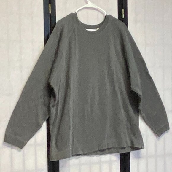 Preswick & Moore Sport Raglan Sleeve Rib Knit Crew Neck Tee Gray XL Athletic Top - Picture 3 of 12